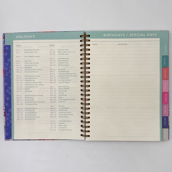 2024-2025 Clementine Paper inc. 12 Months Planner Hard Cover (Blue/Mushrooms) - Picture 6 of 13